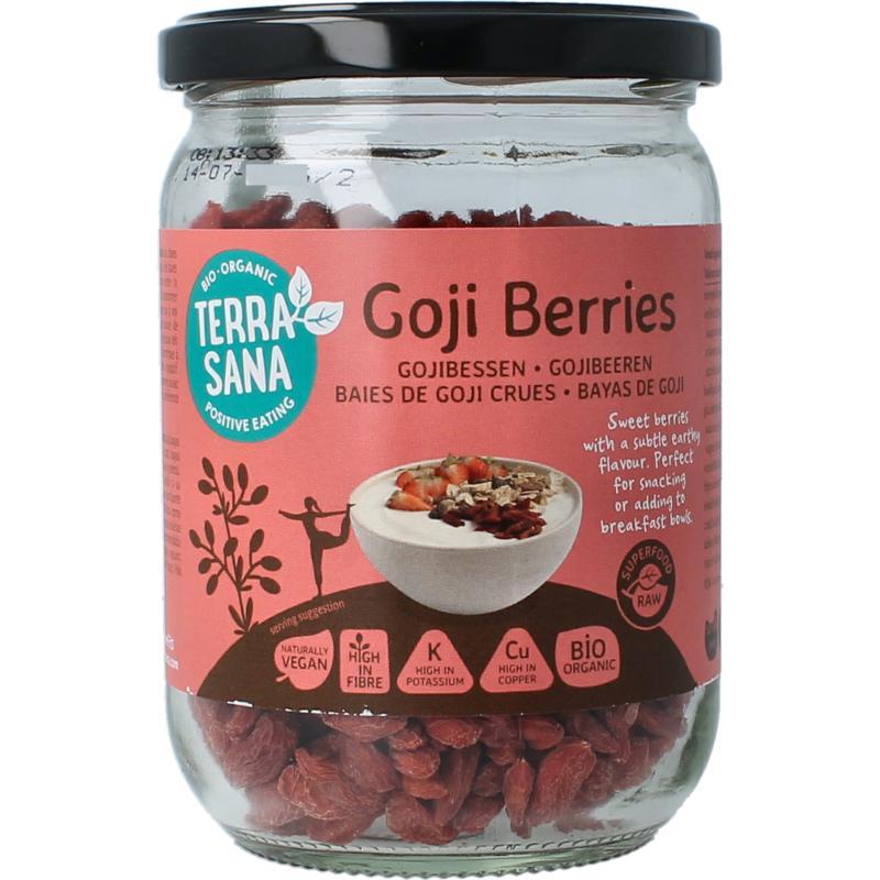 Raw goji bessen in glas bio