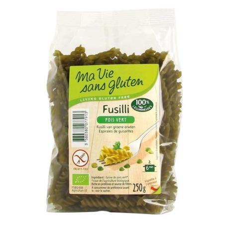 Fusilli van groene erwten glutenvrij bio