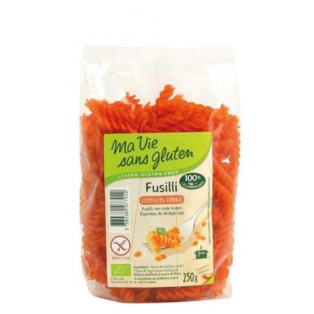 Fusilli van rode linzen glutenvrij bio