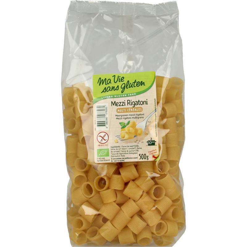 Meergranen mezzi rigatoni pasta glutenvrij bio