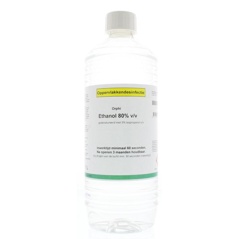 Alcohol 80% ethanol met 5% IPA