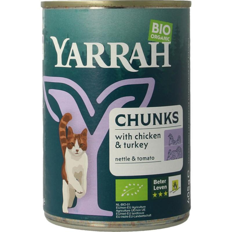 Kat kip kalkoen in saus bio