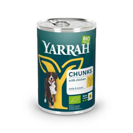 Hond brokjes kip in saus bio