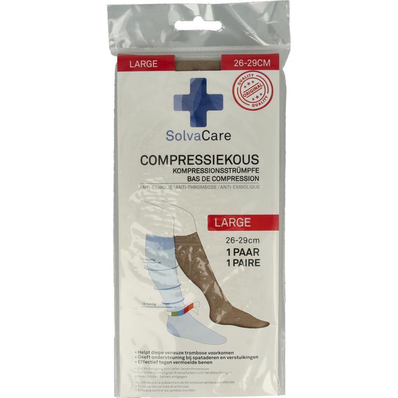 Compressiekous beige L 26 - 29 cm