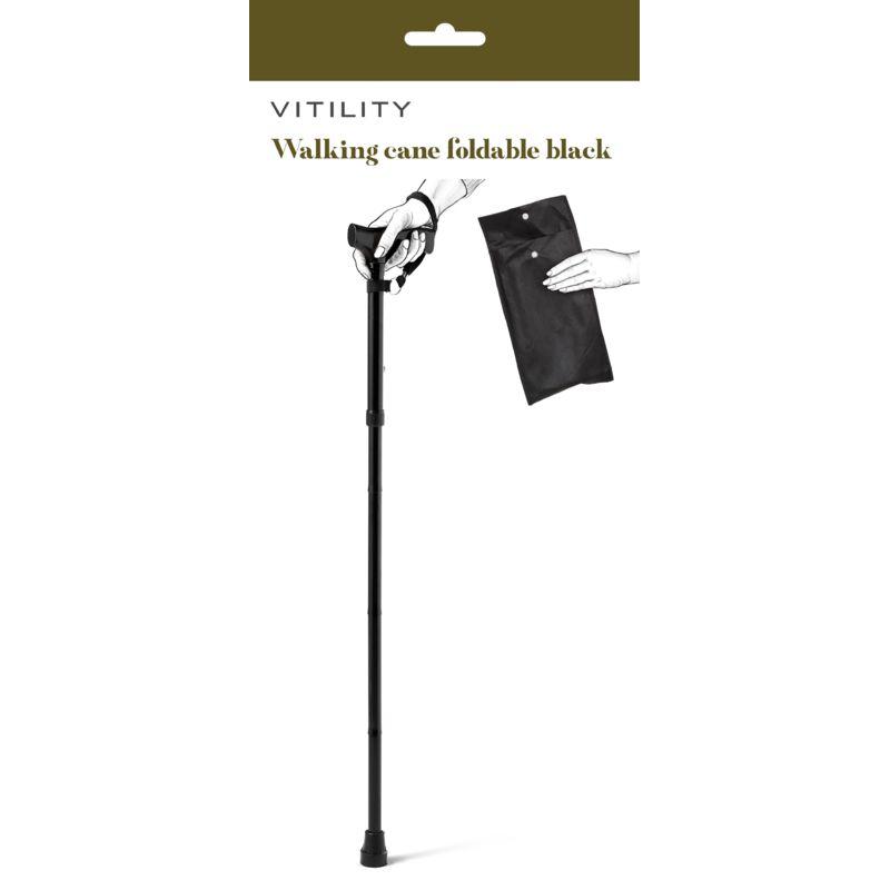 Wandelstok opvouwbaar zwart