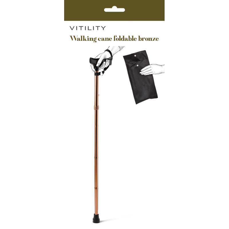 Wandelstok opvouwbaar brons