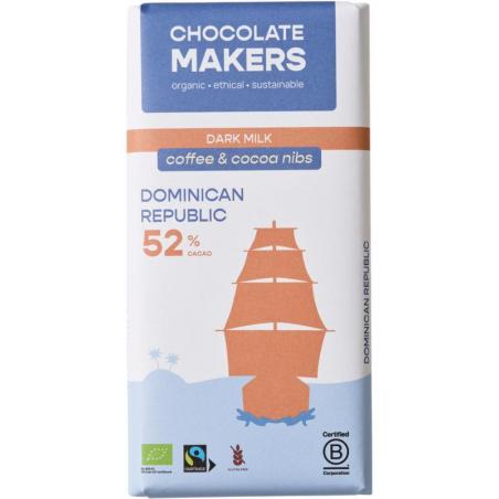Reep tres hombres 52% melk cacaonibs & koffie bio