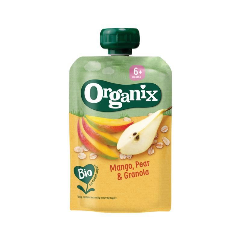 Knijpfruit mango, peer & granola 6+ mnd bio