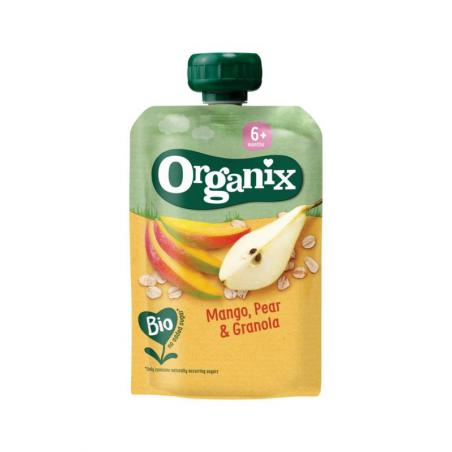 Knijpfruit mango, peer & granola 6+ mnd bio