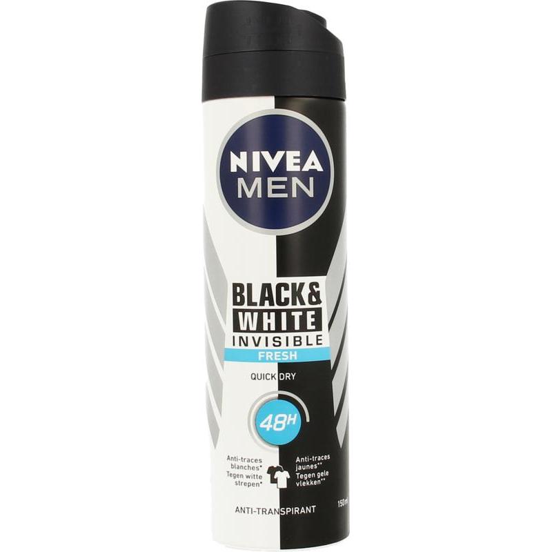 Men deodorant spray invisible black & white fresh
