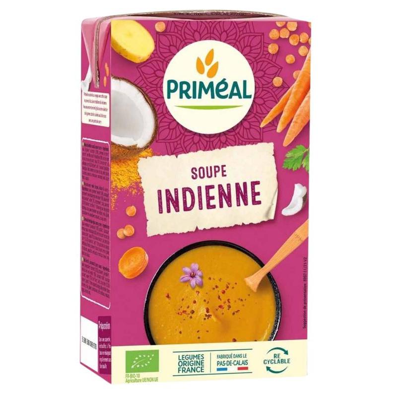 Indiase soep met rode linzen, kokos en curry bio