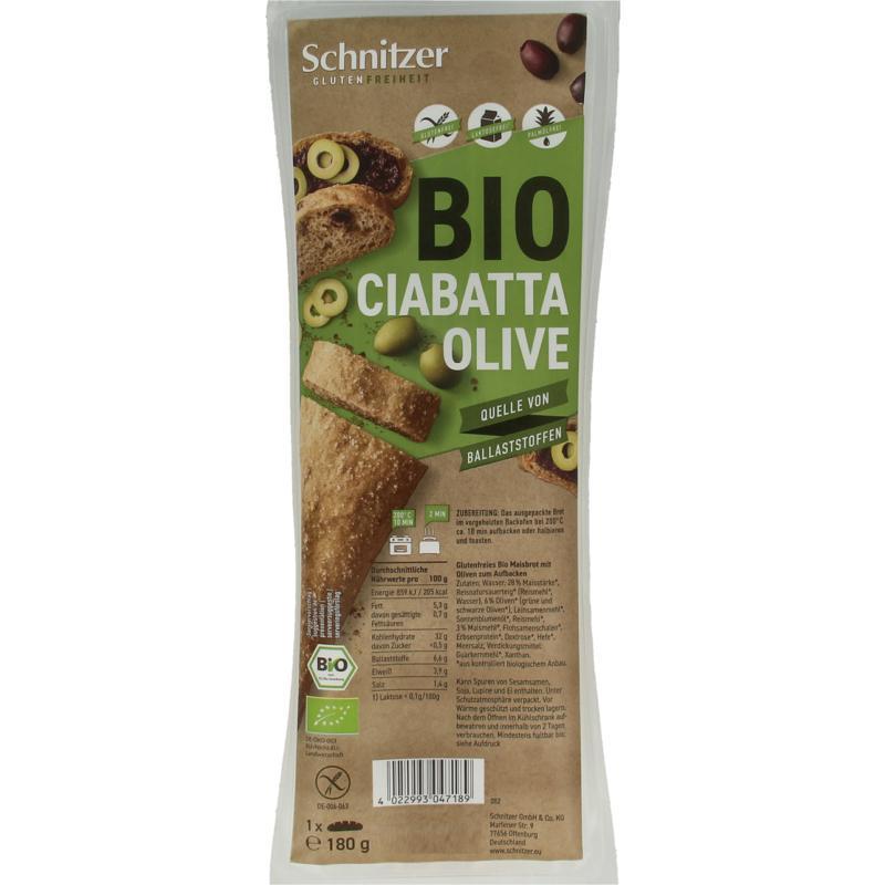 Ciabatta met olijven biologisch