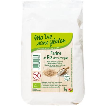 Rijstmeel halfvolkoren glutenvrij bio