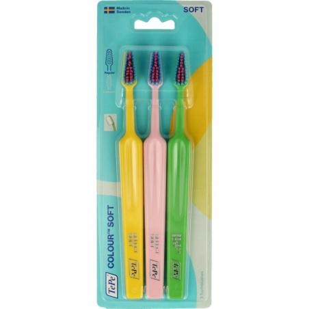 Tandenborstel colour soft 3-pack