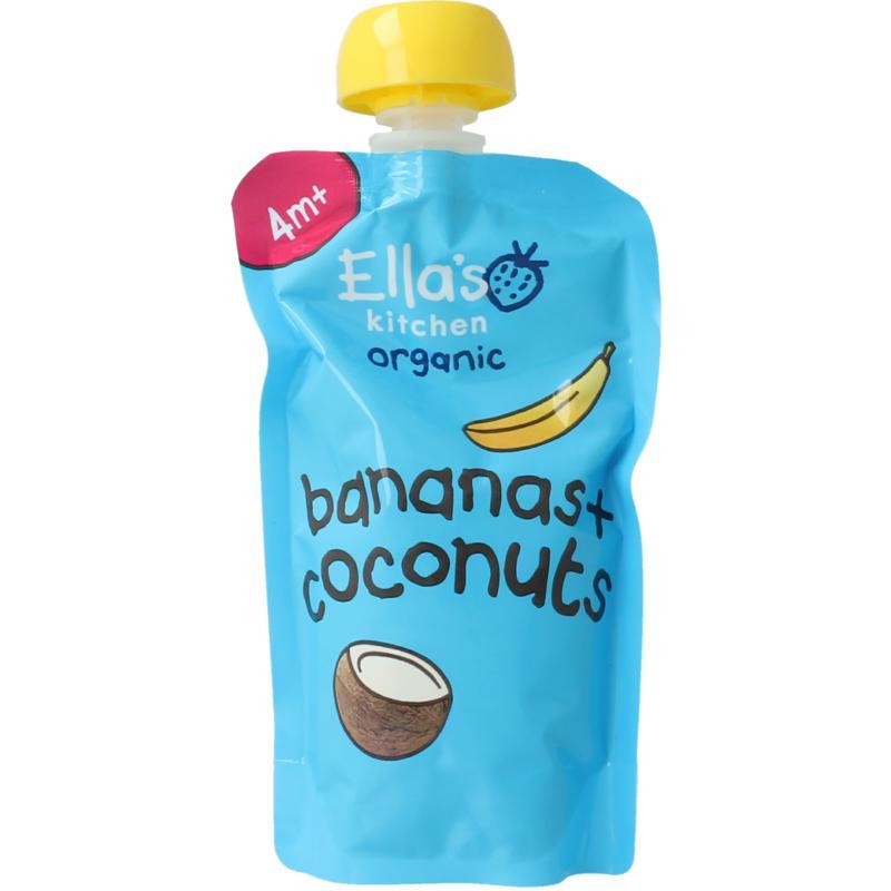 Bananas & coconut knijpzakje 4+ maanden bio