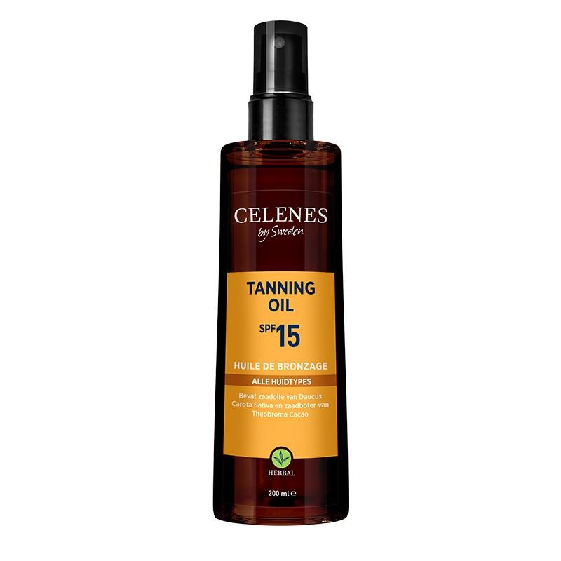 Herbal tanning oil SPF15+