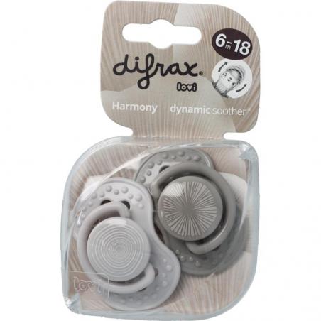 Fopspeen 6-18 maanden harmony light grey/dark grey