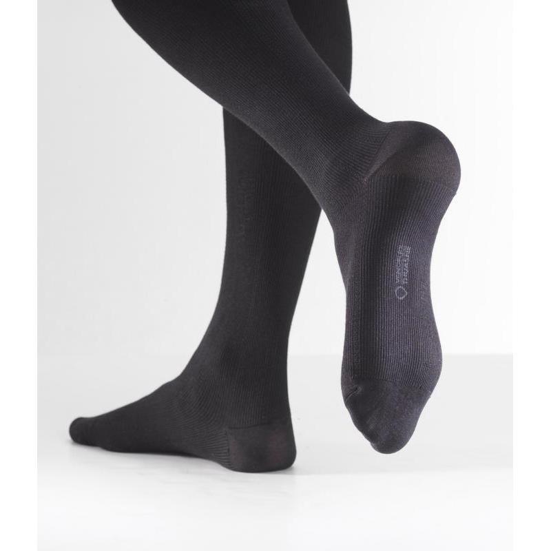 Venoflex fast cotton kniekous man grijs rib maat 2