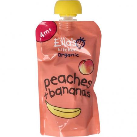 Peaches & bananas 4 maand knijpzak bio