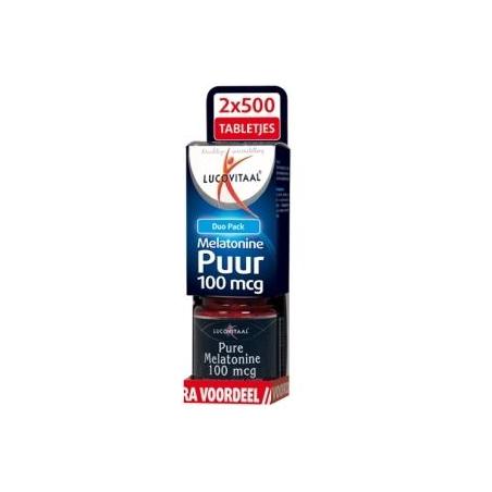 Melatonine duo 0.1mg 2 x 500 tabletten