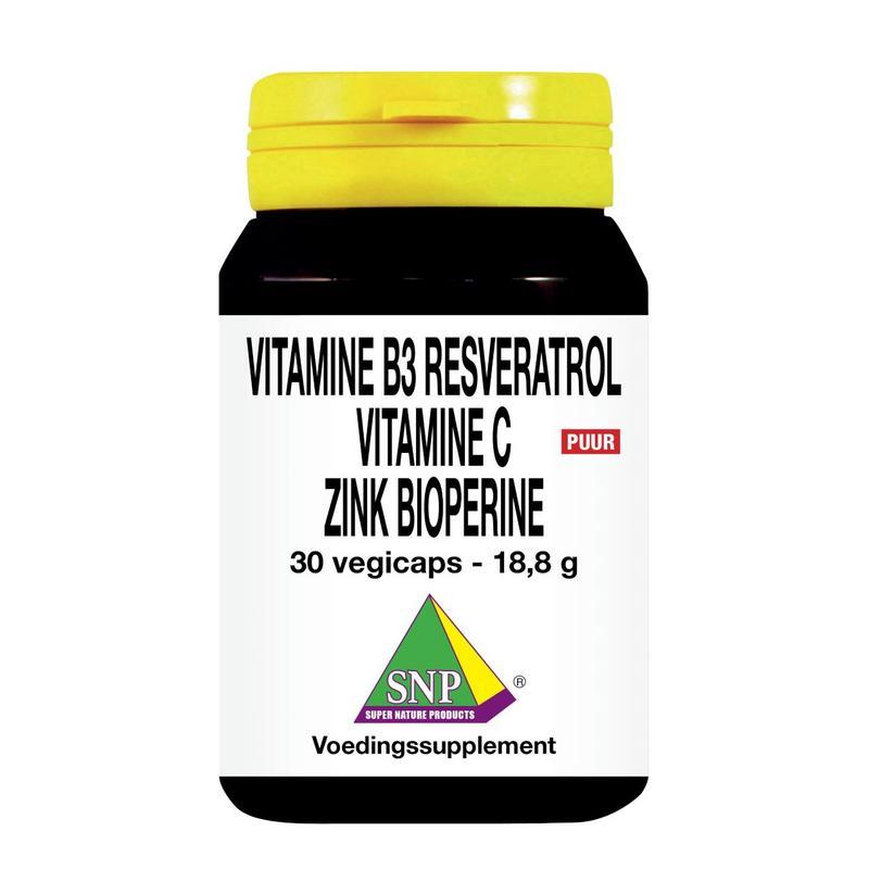Vitamine B3 resveratrol gebufferde vitamine C zink