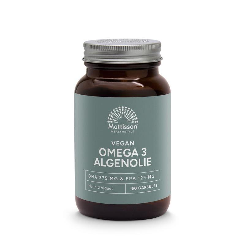 Vegan omega 3 algenolie DHA 375mg EPA 125mg
