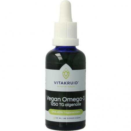 Vegan Omega 3 algenolie 1250 tryglyceriden 500 DHA