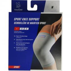 Steunbrace knie elastisch lichtgrijs maat M