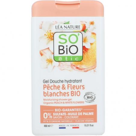 So Bio Etic Showergel peach & white flowers bio