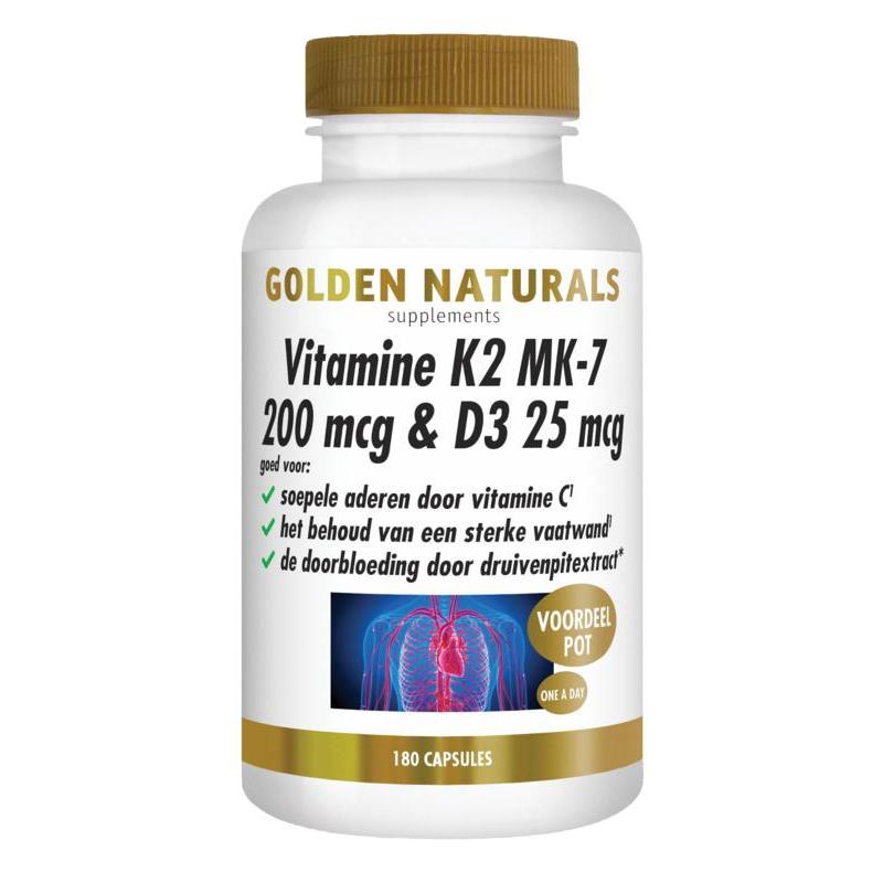 Vitamine K2 MK-7 200mcg & D3 25mcg