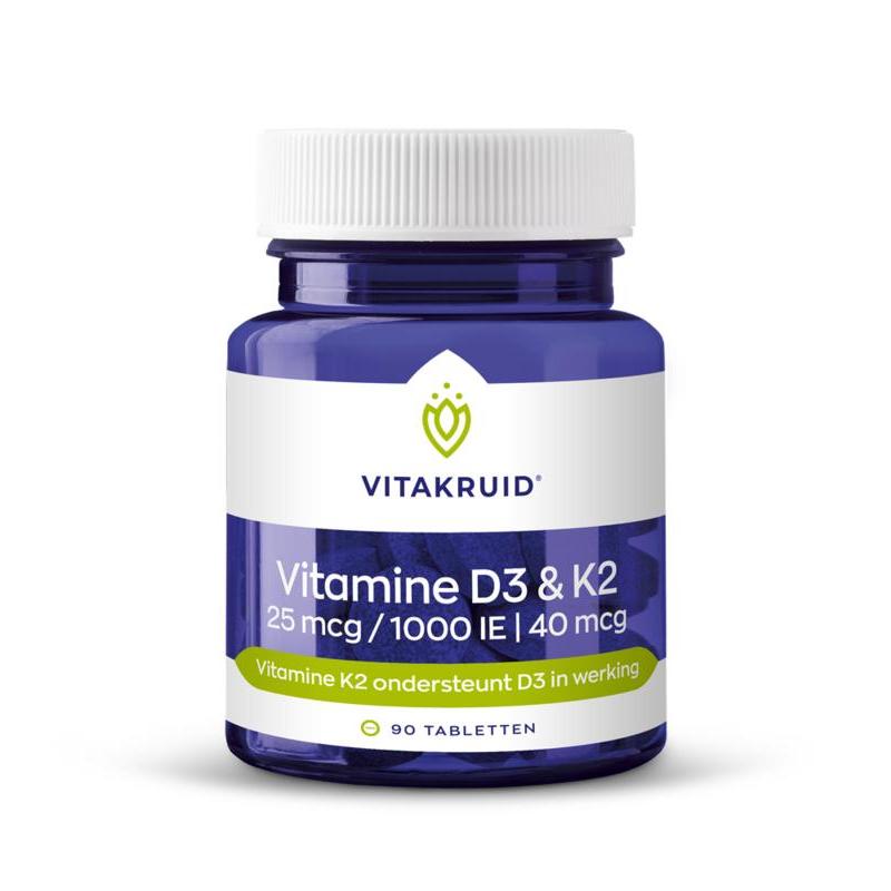 Vitakruid vitamine d3 25mcg & k2 40mcg