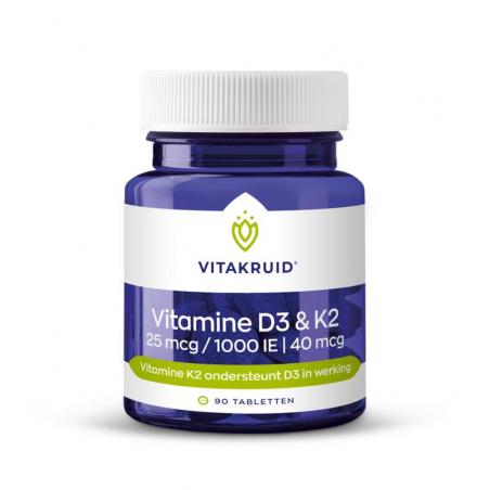 Vitakruid vitamine d3 25mcg & k2 40mcg