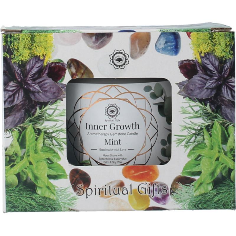Green Tree gemstone candle inner gro mint