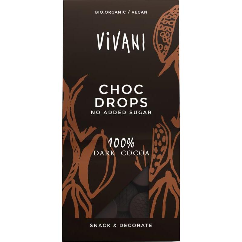 Vivani choco drops 100% cacao bio