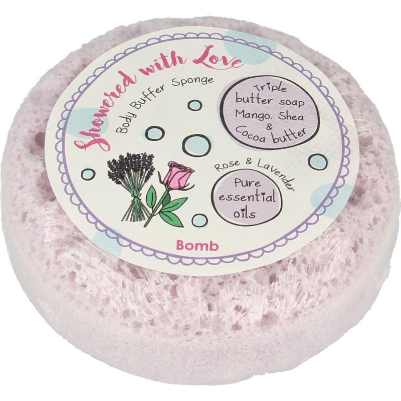 Cosmetics shower sponge with love
