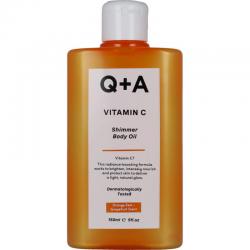 Q+A vitamin c shimmer body oil