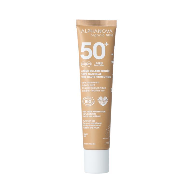 Alphanova Sun Sun bio tinted sunscreen cream golden SPF50+