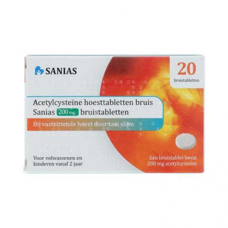 Sanias ACETYLCYSTEINE SANIAS HOEST BRUISTB SKVR 200 MG