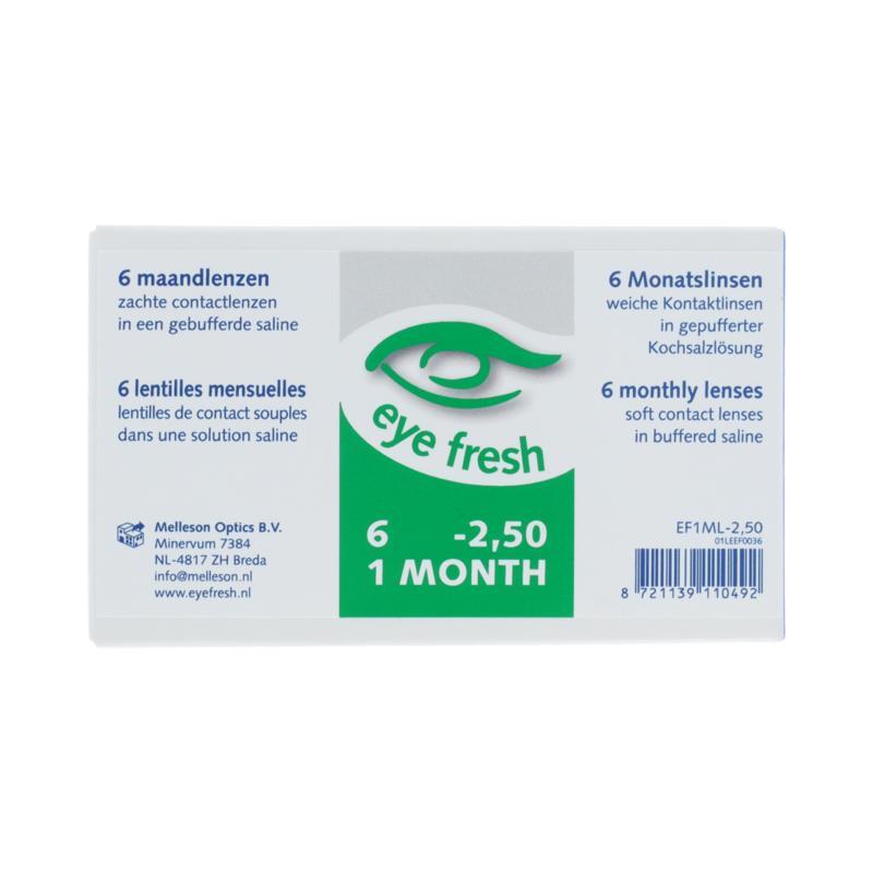 Eyefresh Eye Fresh maandlenzen 6-pack -2.50