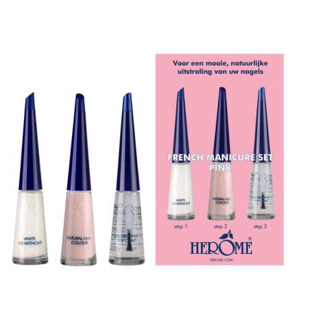 French manicure set pink 3 x 10ml