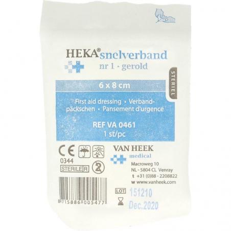 Snelverband nr. 1 6 x 8 cm steriel