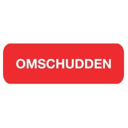 Strooketiket omschudden rood 30 x 7mm
