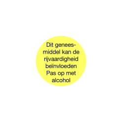 Strooketiket rijvaardigheid rond geel 16mm